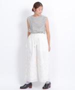 テープ刺繡コットンボイル　パンツ