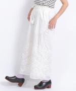 テープ刺繡コットンボイル　パンツ