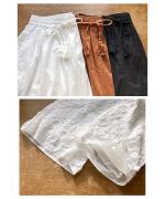 テープ刺繡コットンボイル　パンツ