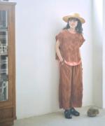 テープ刺繡コットンボイル　パンツ