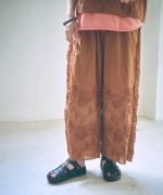 テープ刺繡コットンボイル　パンツ