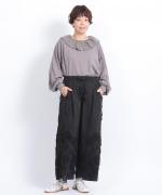 テープ刺繡コットンボイル　パンツ