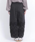 テープ刺繡コットンボイル　パンツ