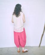 コットンリネンタイプライター　8分丈パンツ