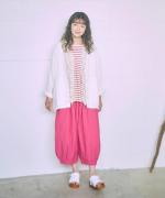 コットンリネンタイプライター　8分丈パンツ