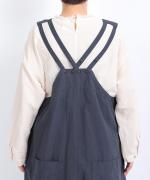 コットンリネンタイプライター　サロペット