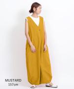 コットンリネンタイプライター　サロペット