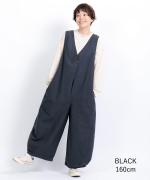 コットンリネンタイプライター　サロペット