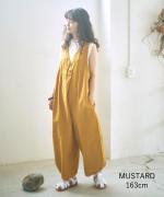 コットンリネンタイプライター　サロペット