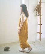 コットンリネンタイプライター　サロペット