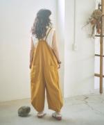 コットンリネンタイプライター　サロペット