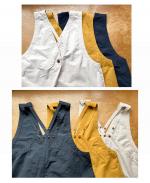 コットンリネンタイプライター　サロペット