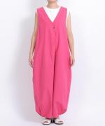 コットンリネンタイプライター　サロペット