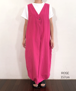 コットンリネンタイプライター　サロペット