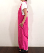 コットンリネンタイプライター　サロペット