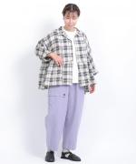 格子織り先染めチェック　ブラウス