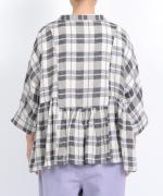 格子織り先染めチェック　ブラウス