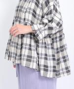 格子織り先染めチェック　ブラウス