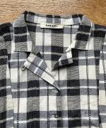 格子織り先染めチェック　ブラウス