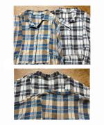 格子織り先染めチェック　ブラウス