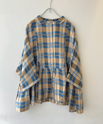 格子織り先染めチェック　ブラウス