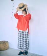 格子織り先染めチェック　パンツ