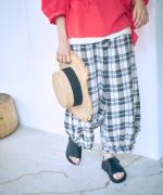 格子織り先染めチェック　パンツ