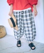 格子織り先染めチェック　パンツ