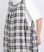 格子織り先染めチェック　マルチwayワンピース