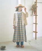 格子織り先染めチェック　マルチwayワンピース