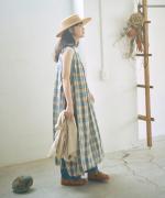 格子織り先染めチェック　マルチwayワンピース