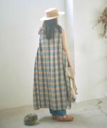 格子織り先染めチェック　マルチwayワンピース