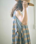 格子織り先染めチェック　マルチwayワンピース