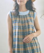 格子織り先染めチェック　マルチwayワンピース