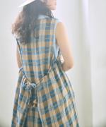 格子織り先染めチェック　マルチwayワンピース