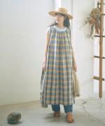 格子織り先染めチェック　マルチwayワンピース