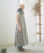 格子織り先染めチェック　マルチwayワンピース