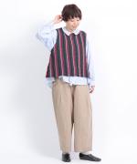 リネンストライプ　2wayベスト