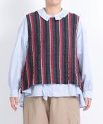 リネンストライプ　2wayベスト