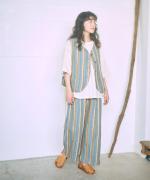 リネンストライプ　2wayベスト