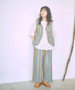 リネンストライプ　2wayベスト