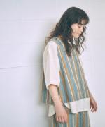 リネンストライプ　2wayベスト