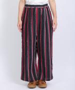 リネンストライプ　フル丈パンツ