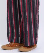 リネンストライプ　フル丈パンツ