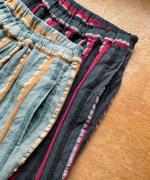 リネンストライプ　フル丈パンツ