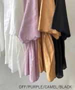 スカラップ刺繍コットンリネンボイル　5分袖プルオーバー