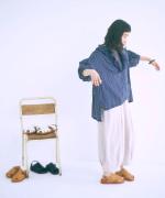 シャーリングチェック　フリルブラウス