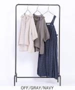 シャーリングチェック　フリルブラウス