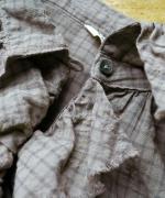 シャーリングチェック　フリルブラウス