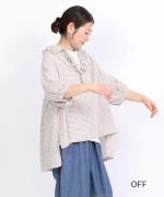 シャーリングチェック　フリルブラウス